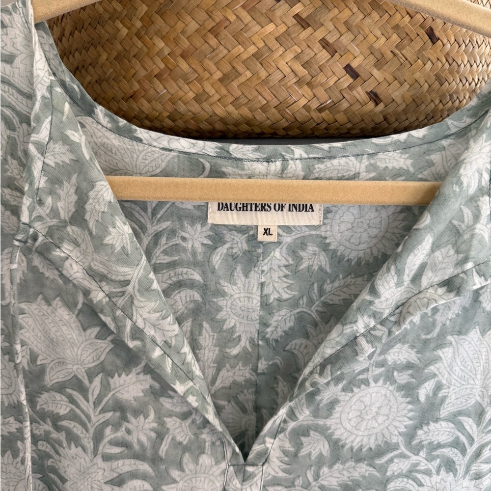 Daughters of India Sage Floral Top